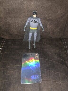 BATMAN DC COMICS 5.5” ACTION FIGURE BENDABLE VINTAGE 1988 RUBBER TOY W Holo Card